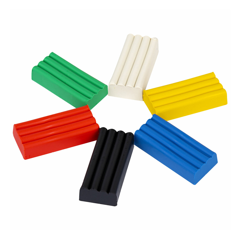 Пластилин Пифагор 106674 Веселая такса, со стеклом 90 г, 6 цветов