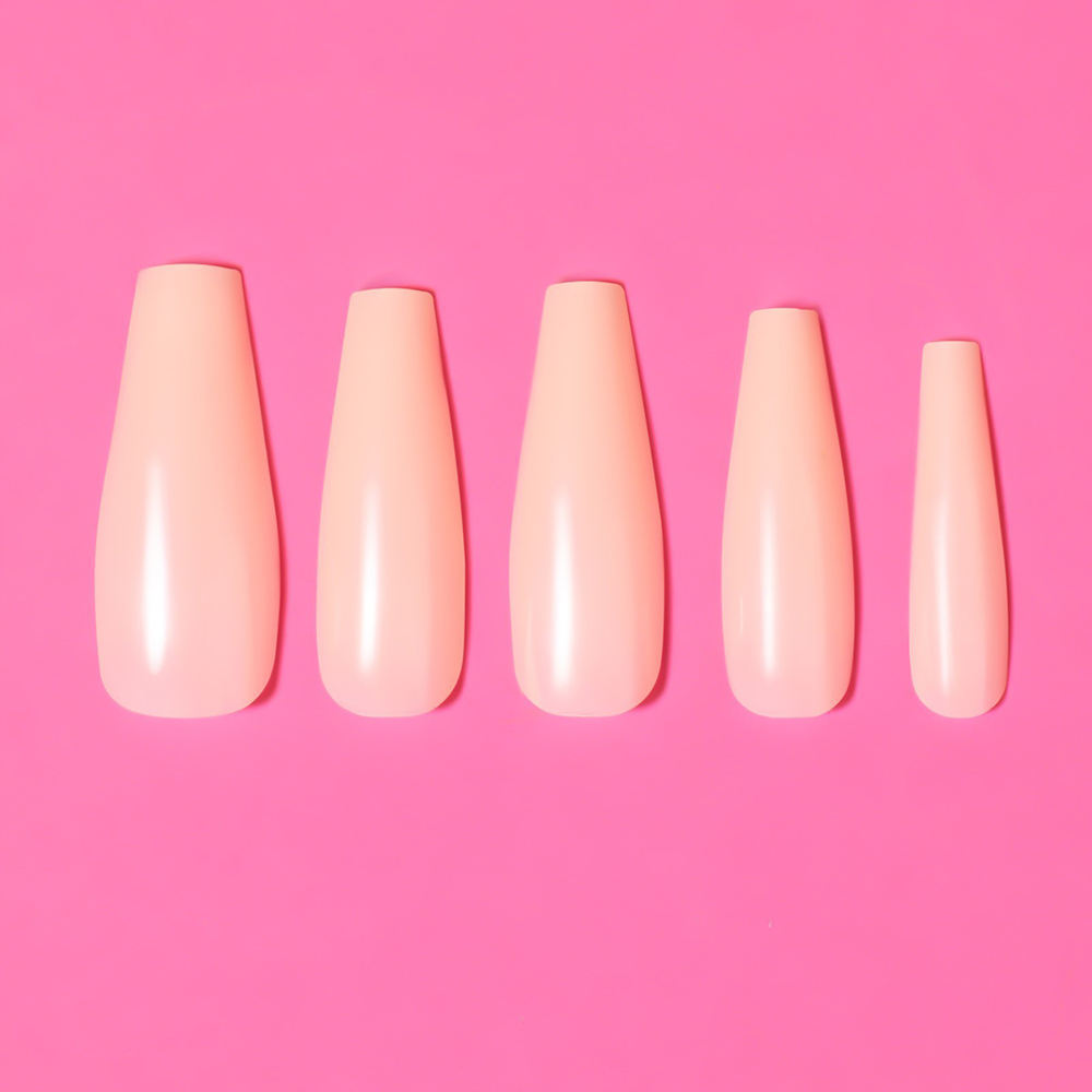 картинка Ногти накладные Queen Fair 9718393 форма балерина,100шт в контейнере, бежевые 