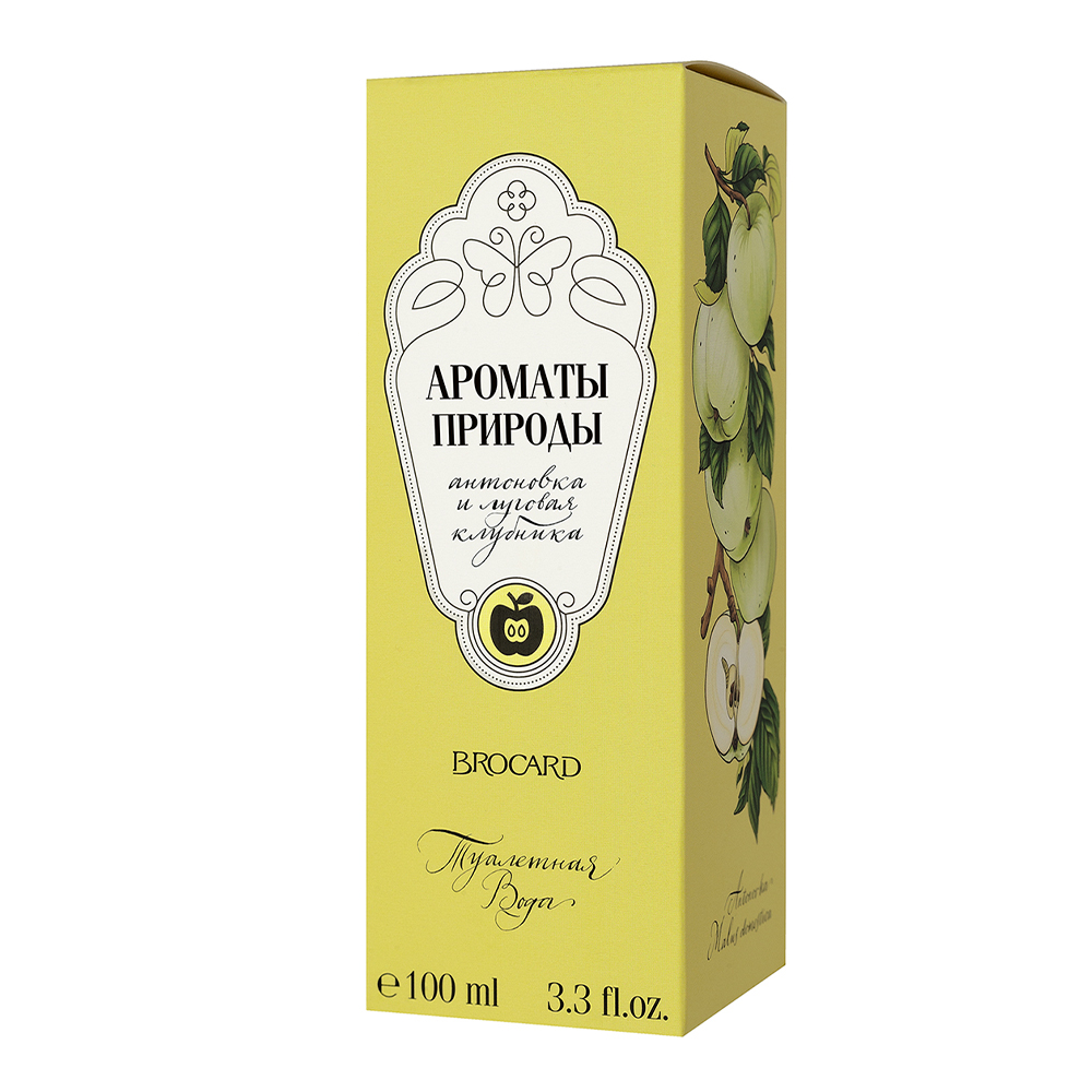 Туалетная вода Брокард Ароматы Природы Антоновка и Луговая Клубника, фруктовый аромат, женская, 100 мл