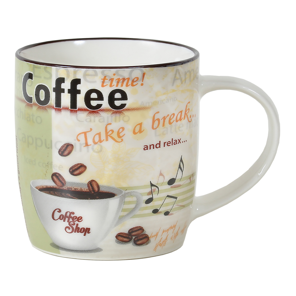 Кружка керамическая BR06/2781J Бодрый день, 340 мл