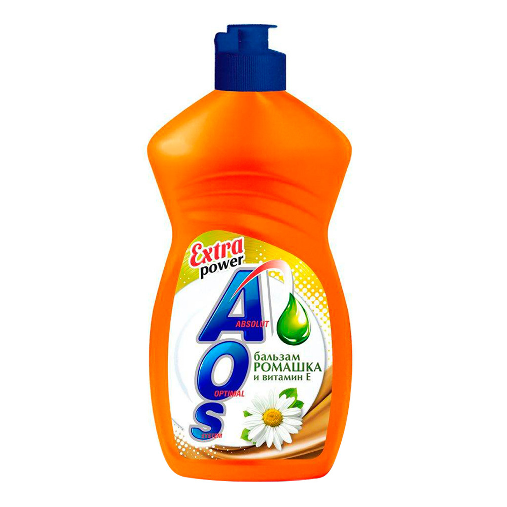 картинка Средство для мытья посуды АОS бальзам с экстрактом ромашки и витамином Е, 450 мл 