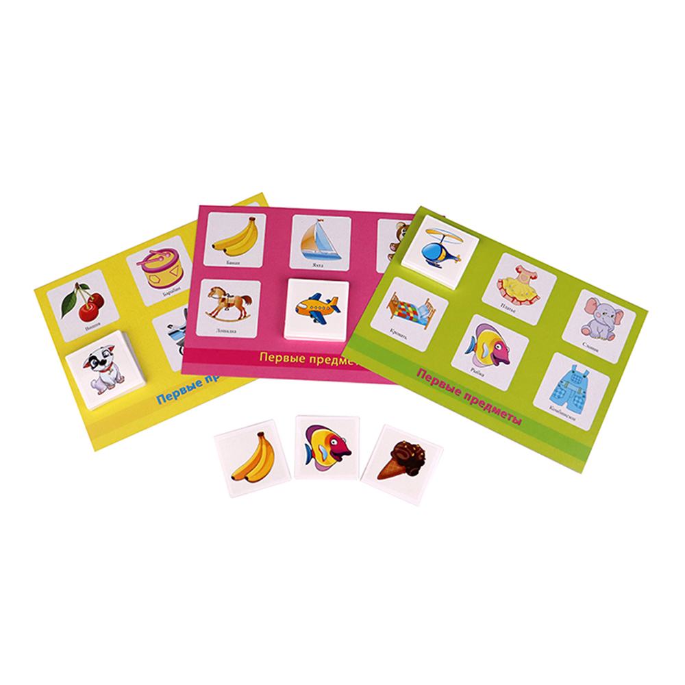 картинка Игра ИН-6005 Лото Первые предметы, пластиковое, 24 фишки 
