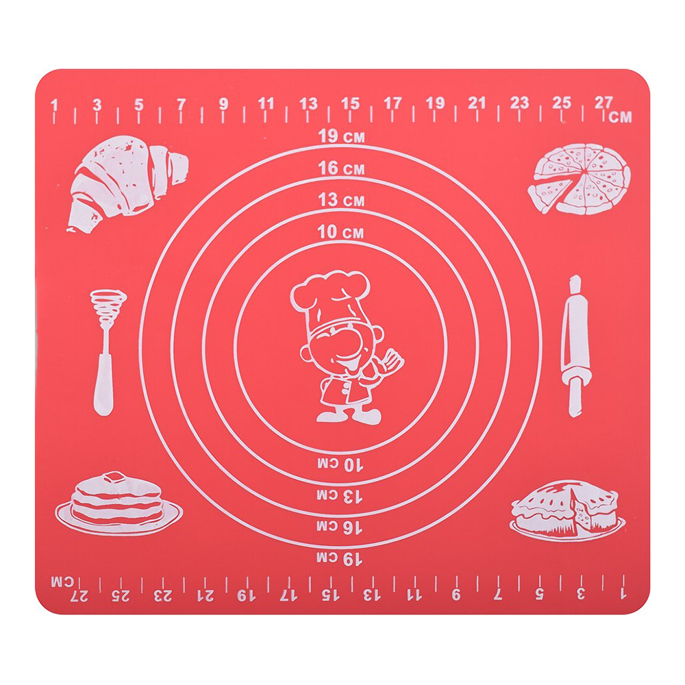 картинка Коврик для кухни Мультидом DH80-134 кулинарный с разметкой 29*26 см, силикон, 3 дизайна 