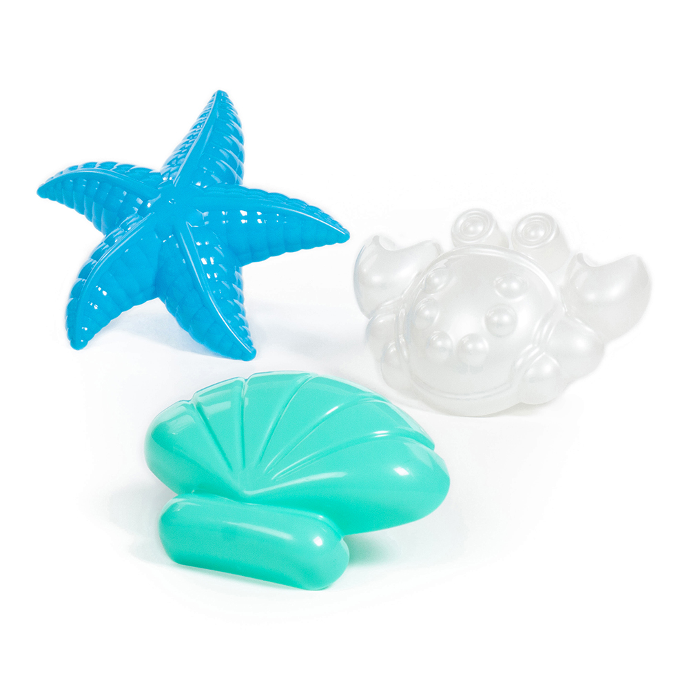 картинка Игровой набор 36544 Полесье 3 формочки для песка, (краб + звезда + ракушка), пластик, в ассортименте 