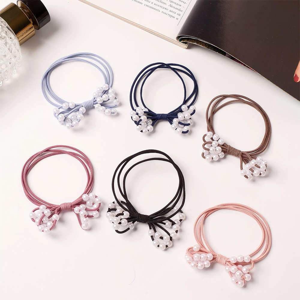 картинка Резинка для волос Queen fair6970632 Веста, бусинки, 4,5см, в ассортименте 