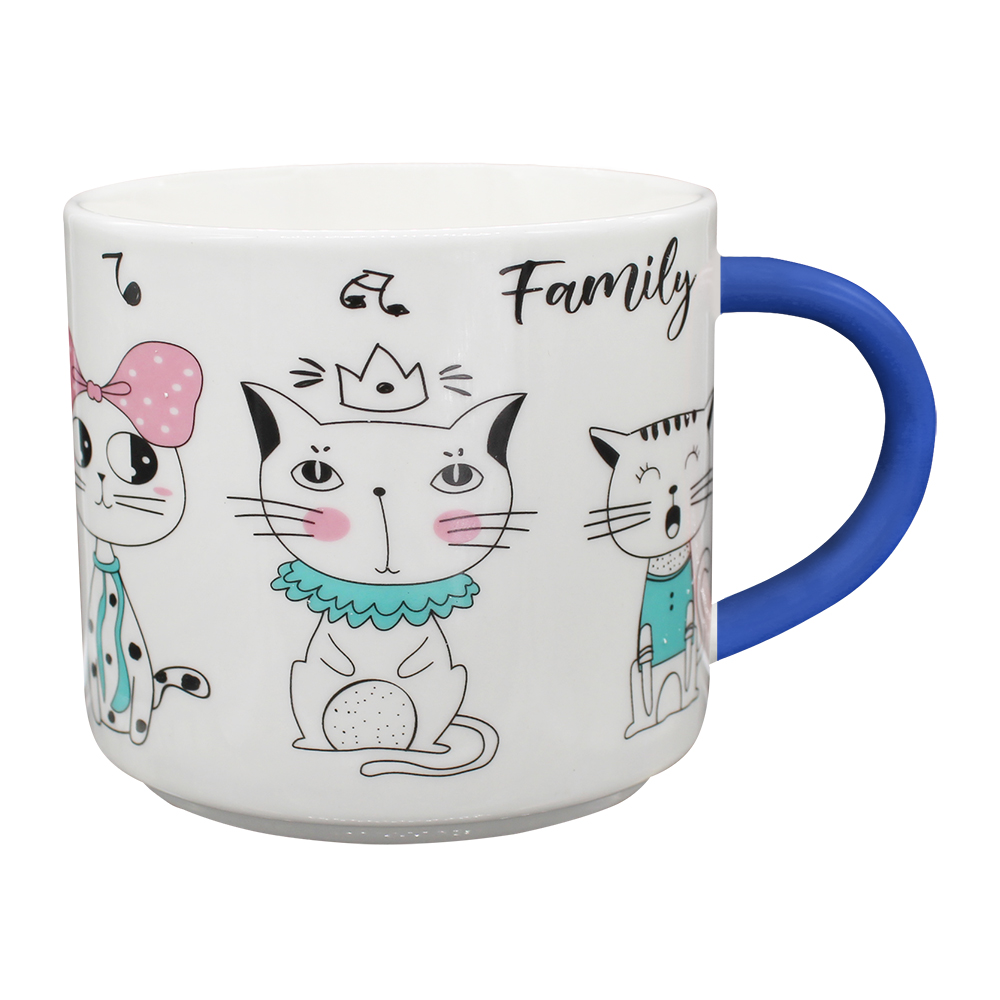 Кружка керамическая KKR-211-1 коты, в ассортименте, 430 мл