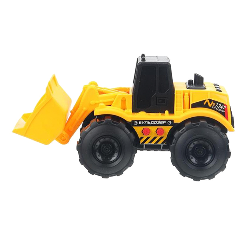 картинка Машина M524-H11258-TRACTOR-R (96) Технопарк Бульдозер, инерционная, свет-звук, 16,5 см, пластик 
