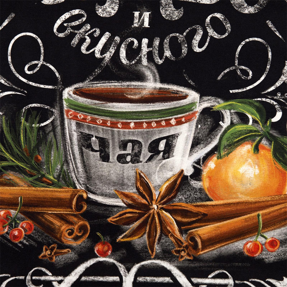 Полотенце кухонное Этель 5135260 Зима время чудес, 100% хлопок 40*73 см, черный