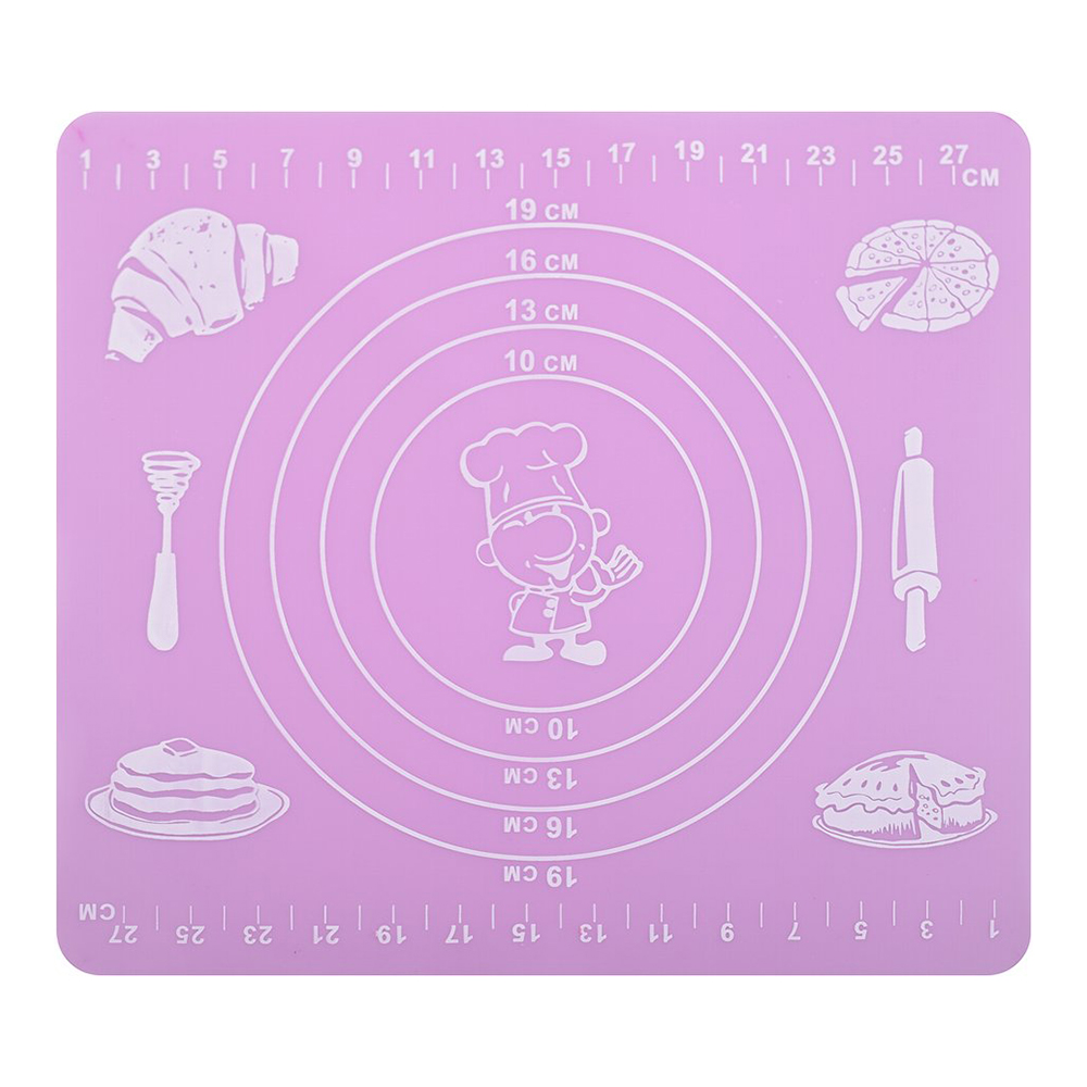 картинка Коврик для кухни Мультидом DH80-134 кулинарный с разметкой 29*26 см, силикон, 3 дизайна 