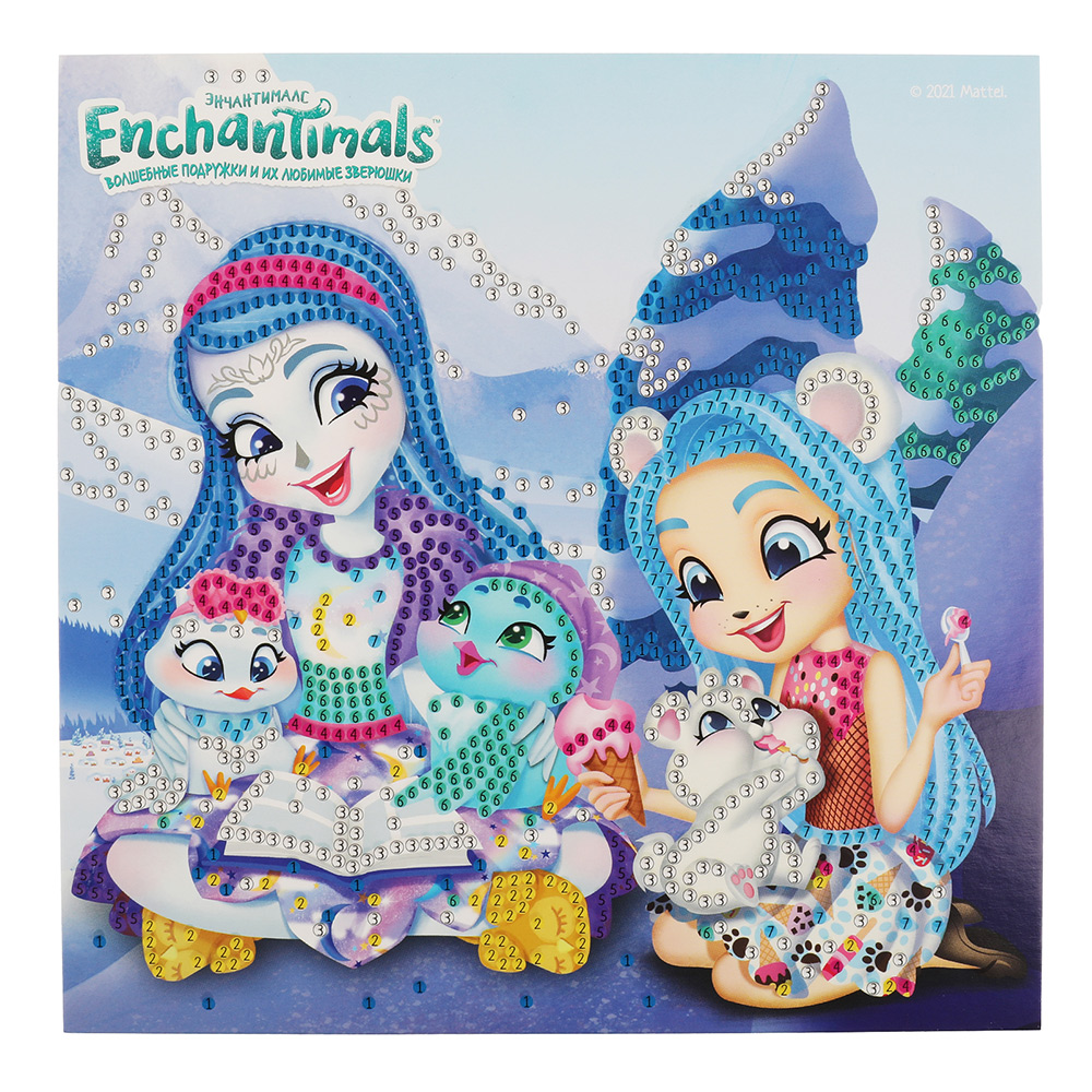 картинка Мозайка MultiArt 316066 алмазная Энчантималс, 20*20 см 