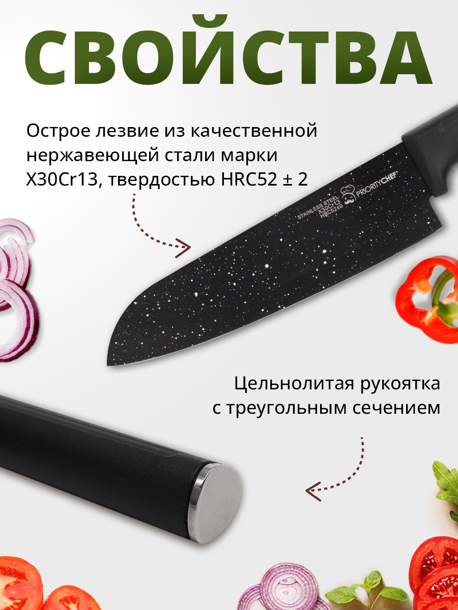 картинка Нож кухонный NKB-04 универсальный, нержавеющая сталь, 30 см 