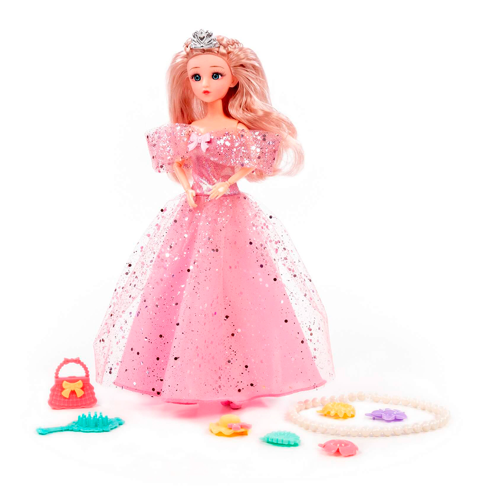 картинка Кукла 02574 Ксюша в нарядном платье + аксессуары (8 элементов), 30 см модели в ассортименте 