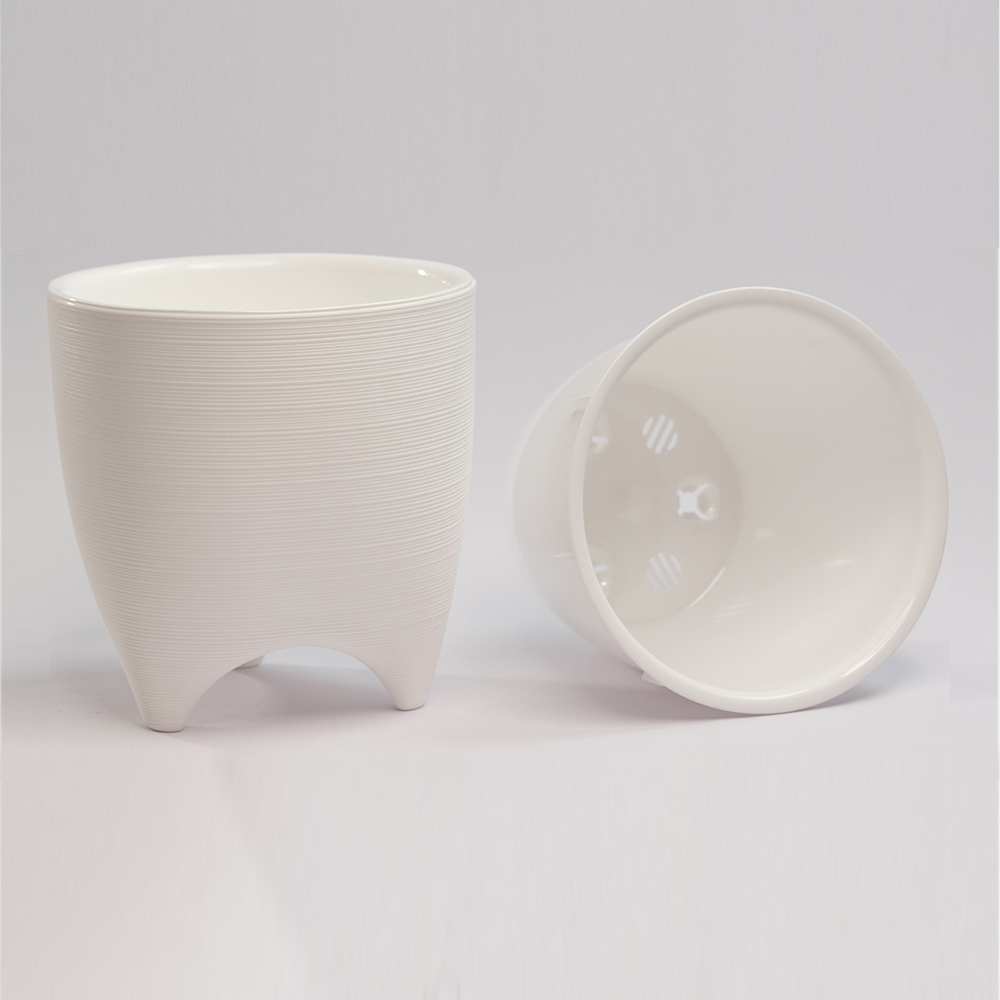 картинка Кашпо ДК16-10 Де Коста, пластиковое с вкладышем, белое, 2,25 л 