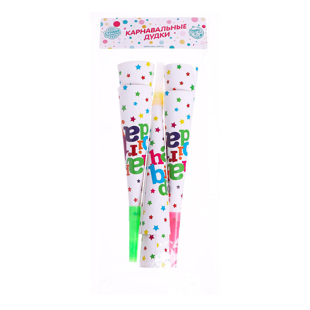 Дудка 3911097 гудок С днём рождения набор 6штук