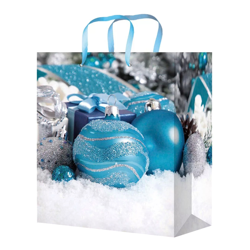 Пакет подарочный M-2376/2377/2378/2379/2380 Новогодний 18*22*10 см, микс