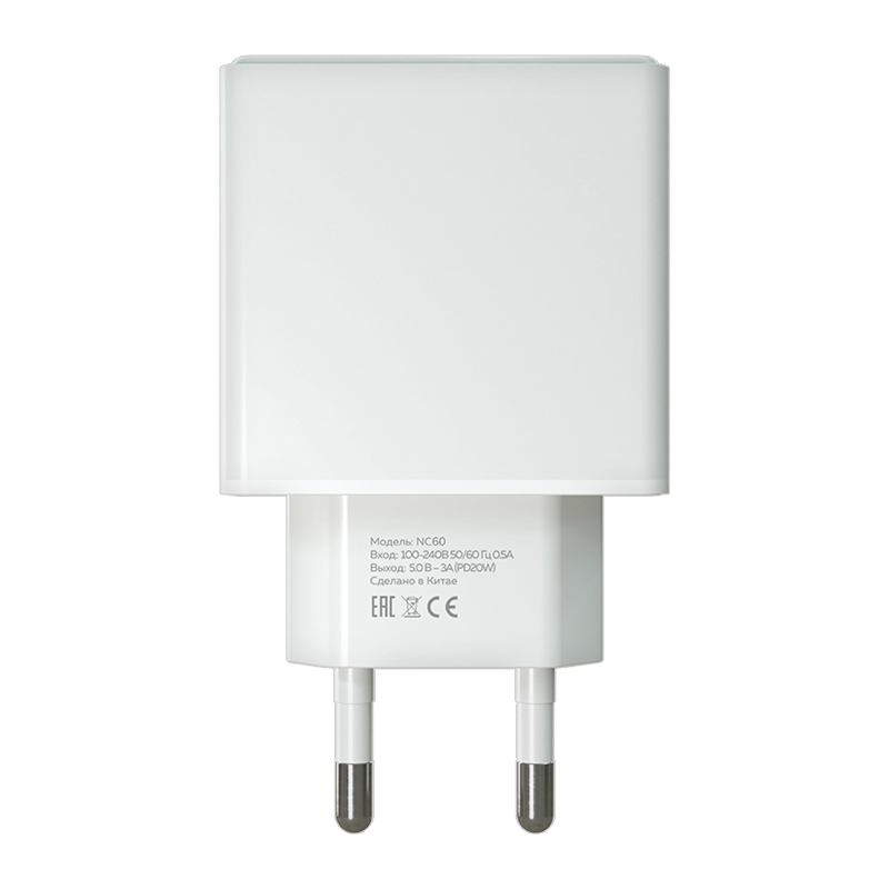 картинка Зарядное устройство MoreChoice NC60 1Type-C PD 20W 3.0A, белый 