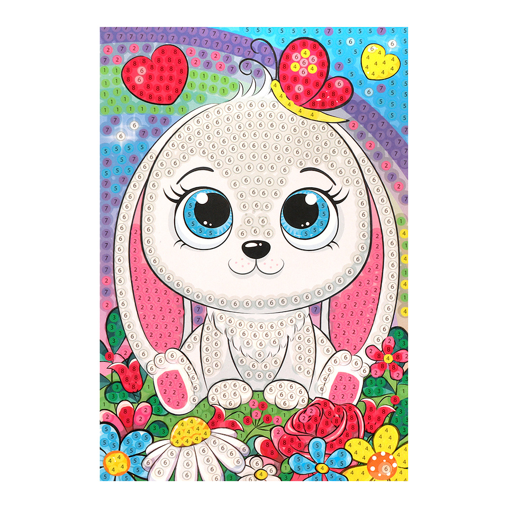 картинка Мозайка MultiArt AM10X15-113779 алмазная, Зайка, 10*15 см 