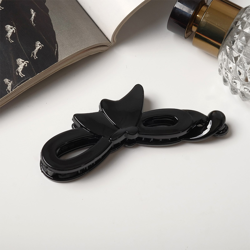 картинка Заколка-банан для волос 9313746 Классика, петельки бабочка, 10см, черный 