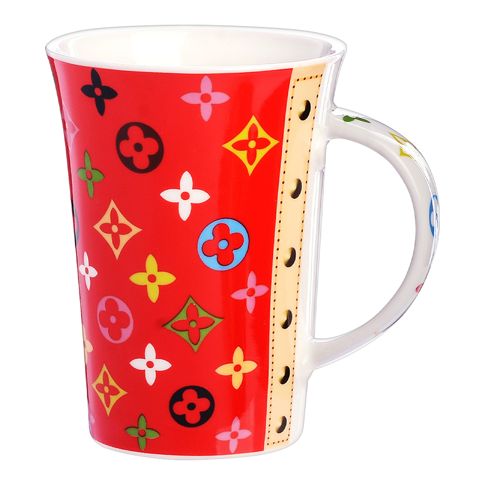 Кружка фарфоровая 4334 Модный узор LV, 500 мл