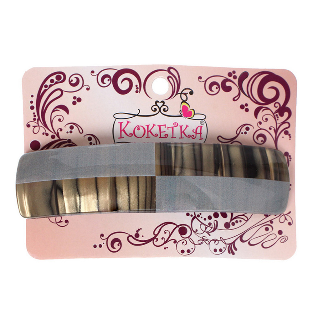 картинка Заколка-автомат для волос 656-215 Эклер, Тайра, форма прямоугольная, 10,5*3см, в ассортименте 