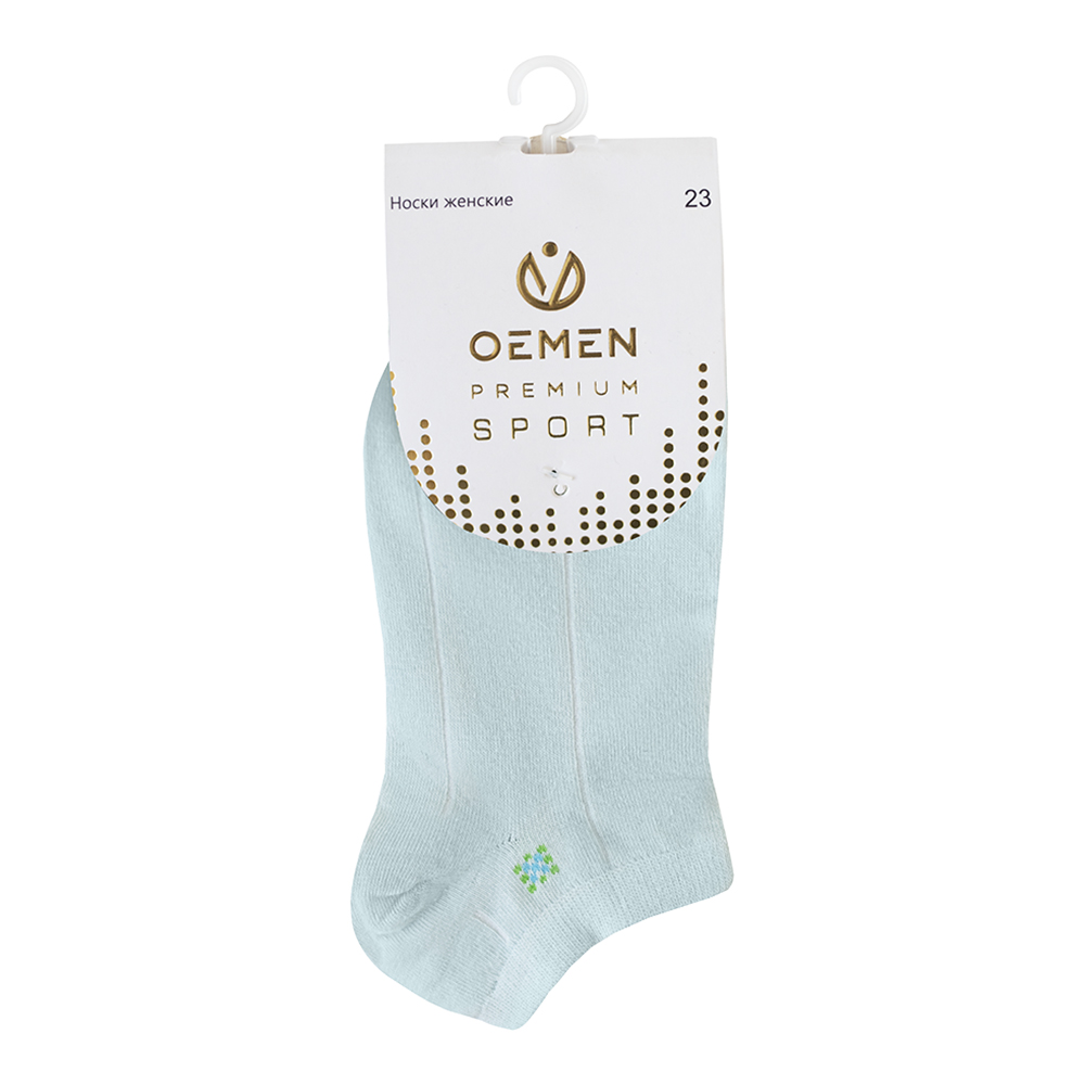Носки женские Oemen VN365 укороченные с геометрическим принтом, размер 23, мятный