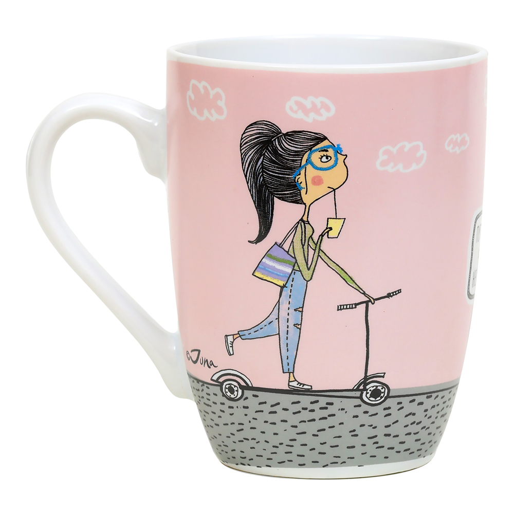 Кружка BRJD065-892 Умницы-красавицы с ложкой, в подарочной коробке, фарфор, 340 мл