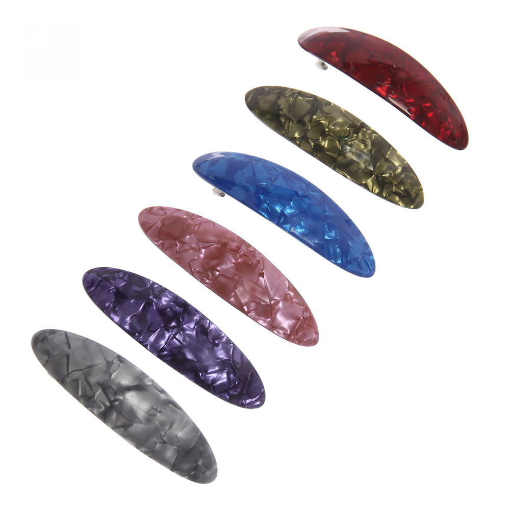 картинка Заколка-автомат для волос 535-035 Кокетка - Мрамор, овал, в ассортименте, 10 см 