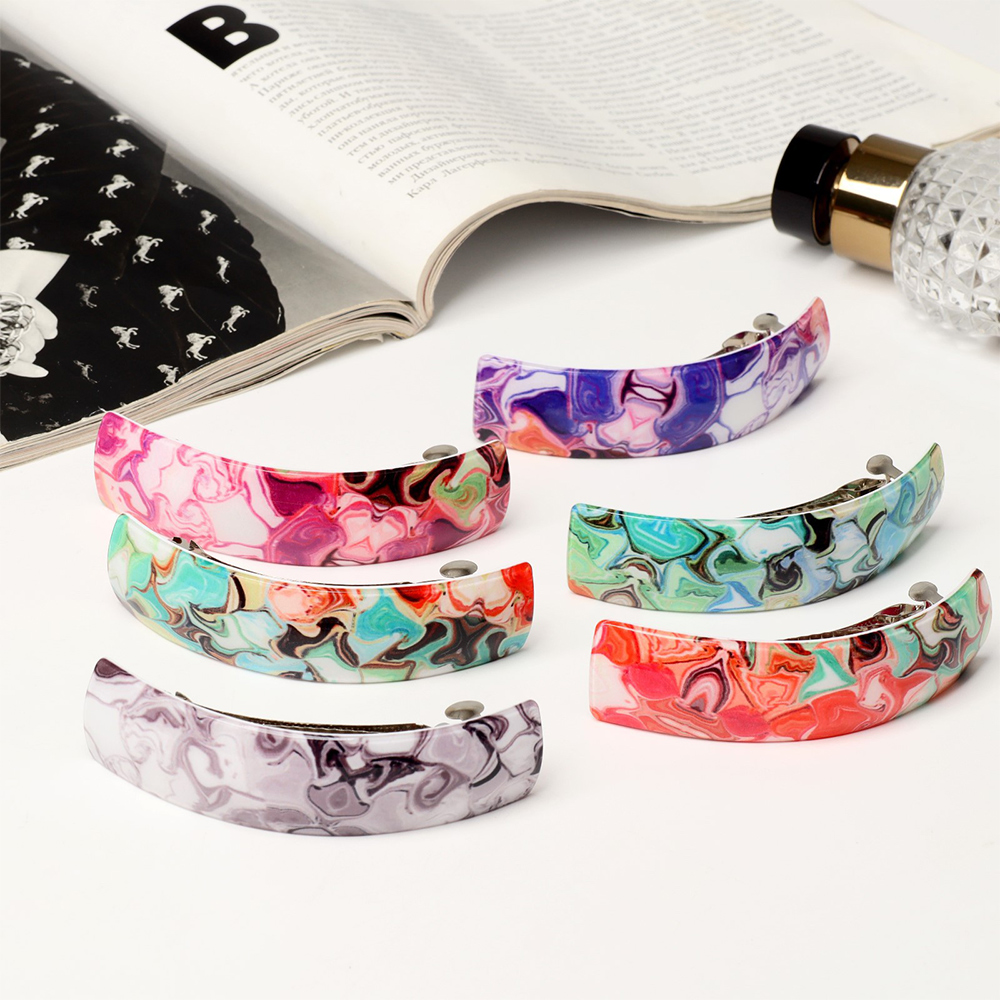 картинка Заколка-автомат для волос 3472995 Электро, широкий, в ассортименте, 8 см 