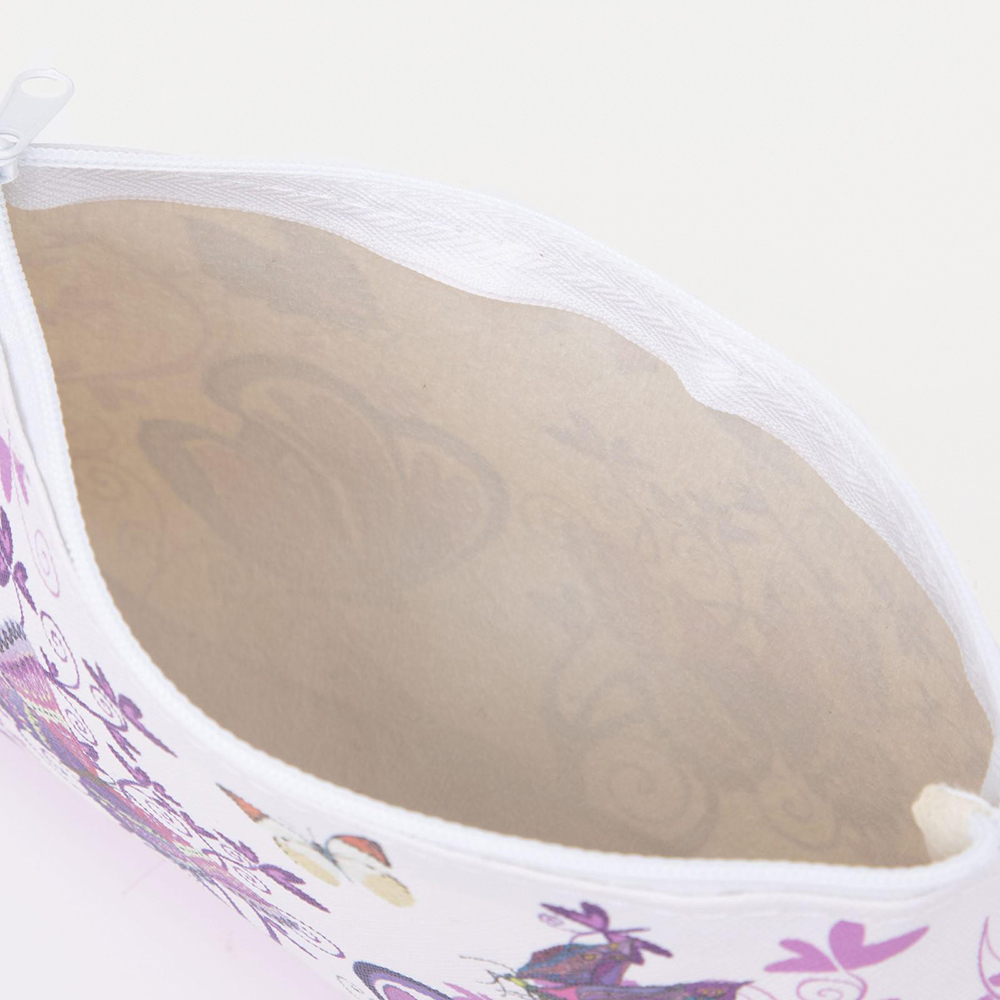 картинка Косметичка 5570204 на молнии 18*1,5*10 см, искусственная кожа, фиолетовый, белый 