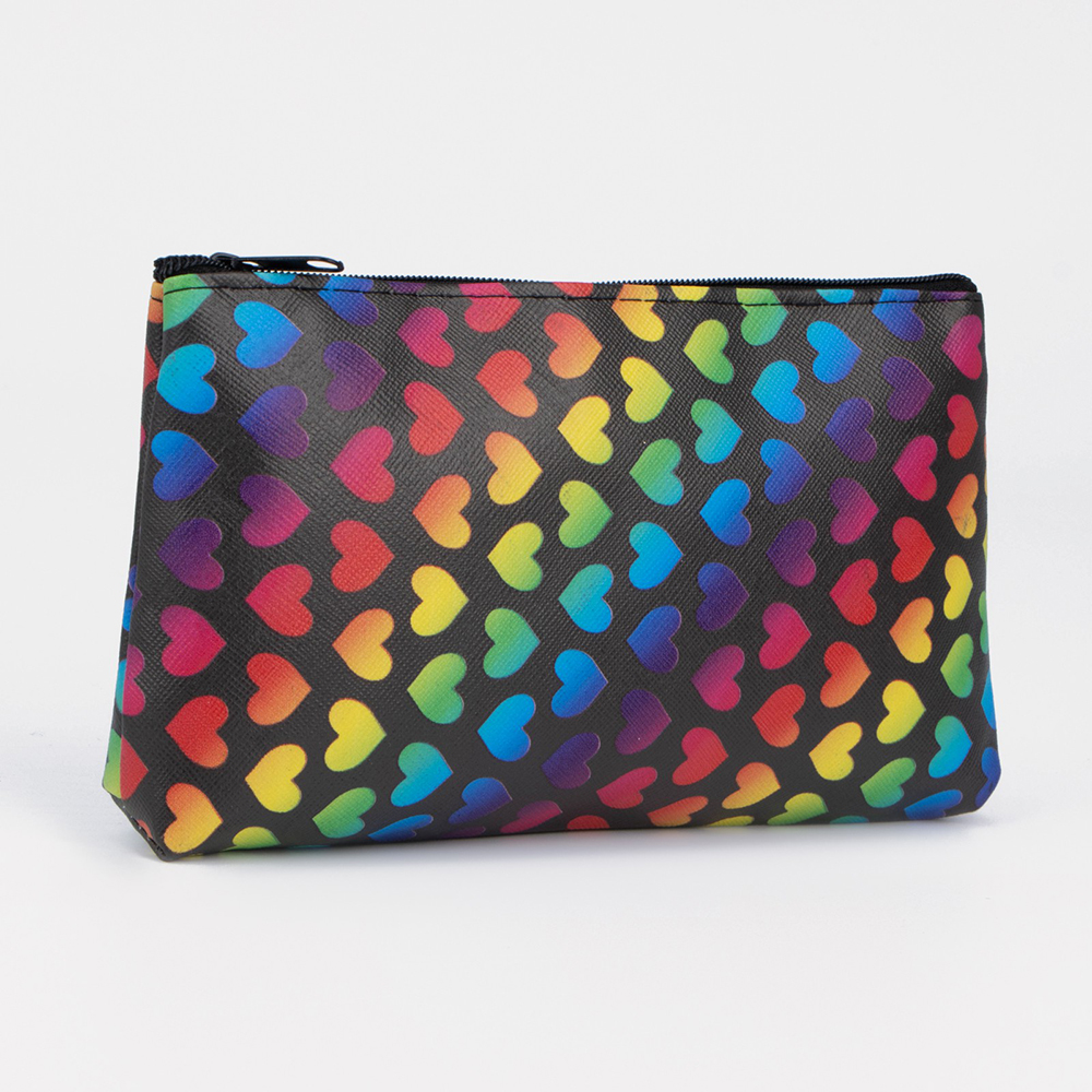 картинка Косметичка 1847879 на молнии 18*2*10 см, текстиль, черный, разноцветный 