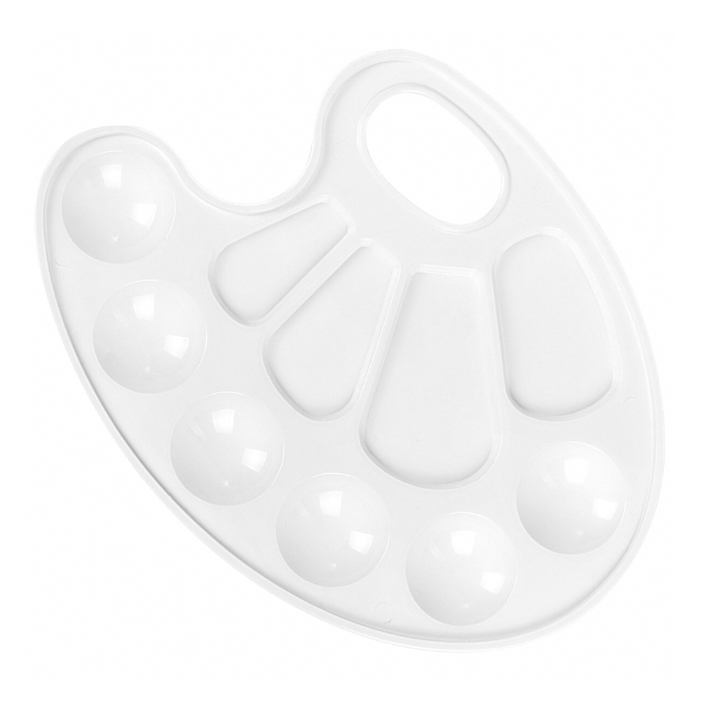 Палитра для рисования Пифагор 192352 для рисования,Эники-беники,овальная,белая, 10ячеек