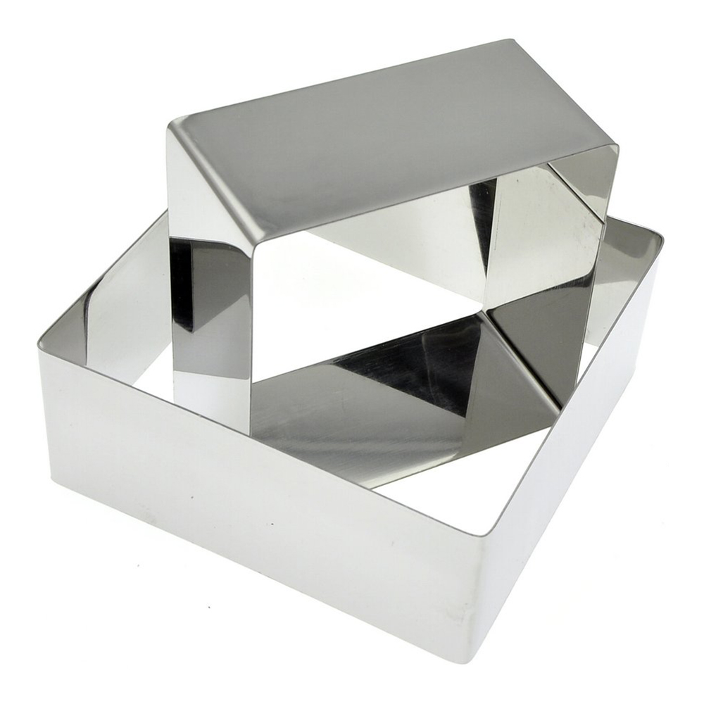 Набор форм для выпечки Мультидом AN8-6 Квадрат, 8*8*4 и 10*10*4 см, коррозионностойкая сталь, 2 шт