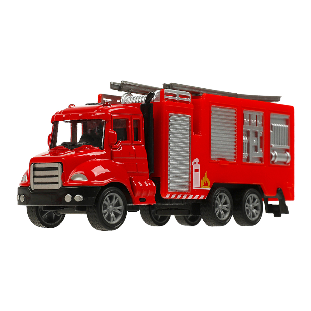 картинка Машина 2209C0140-R Технопарк Пожарная машина, инерционная, 13 см, металл 