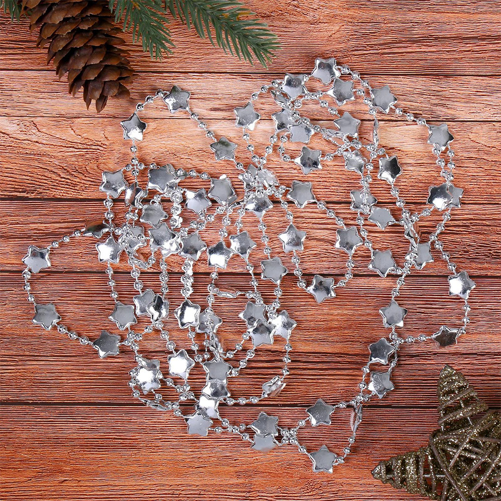 Бусы на ель 905722 Звезда, 2,7 м, пластик, в ассортименте