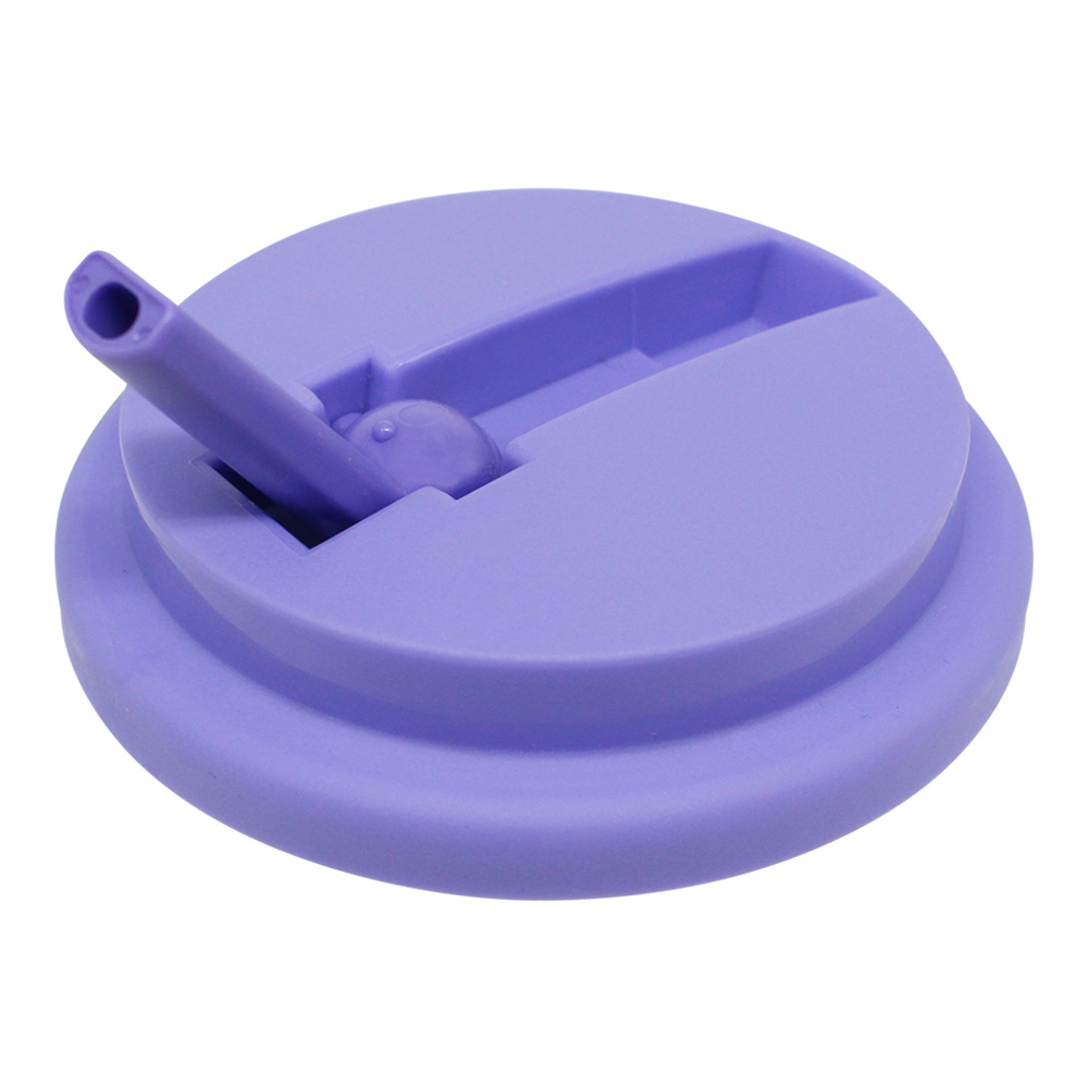 Стакан E-022A с трубочкой, пластик, фиолетовый, 0,5 л