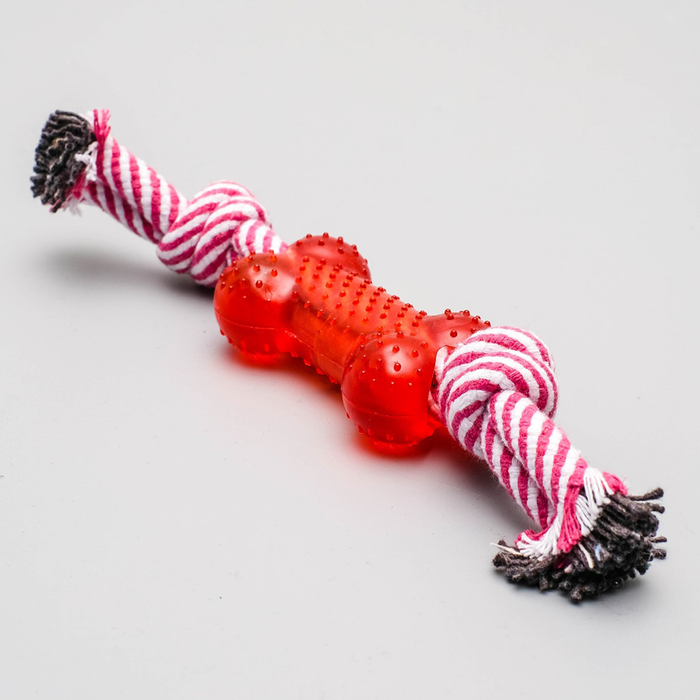 картинка Игрушка для животных 3276096 канатная с косточкой,26см,цвет в ассортименте 