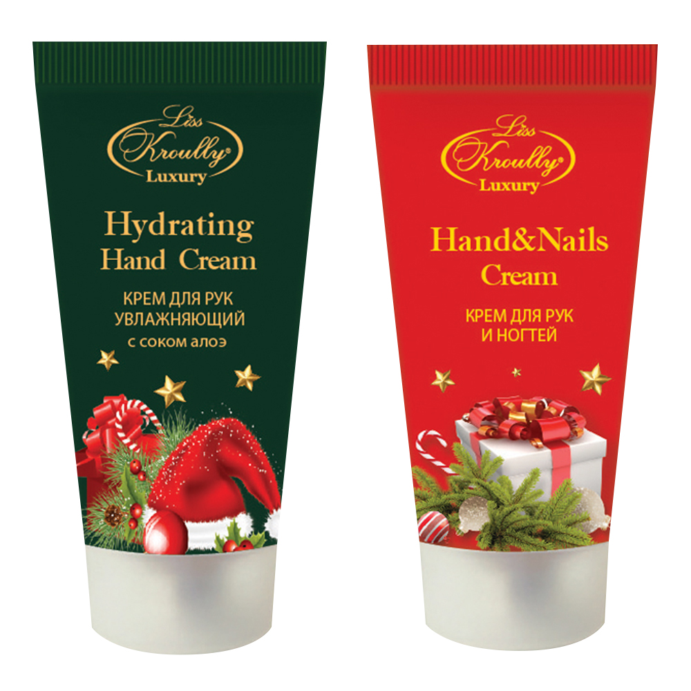 картинка Набор подарочный Liss Kroully NG-2510 (крем для рук увлажняющий с соком алоэ 50 мл + крем для рук и ногтей 50 мл), женский 