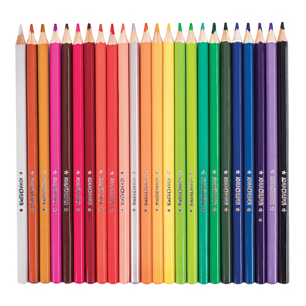 Карандаши цветные Юнландия 181380 В гостях в букашек, классические, заточенные, 24 шт