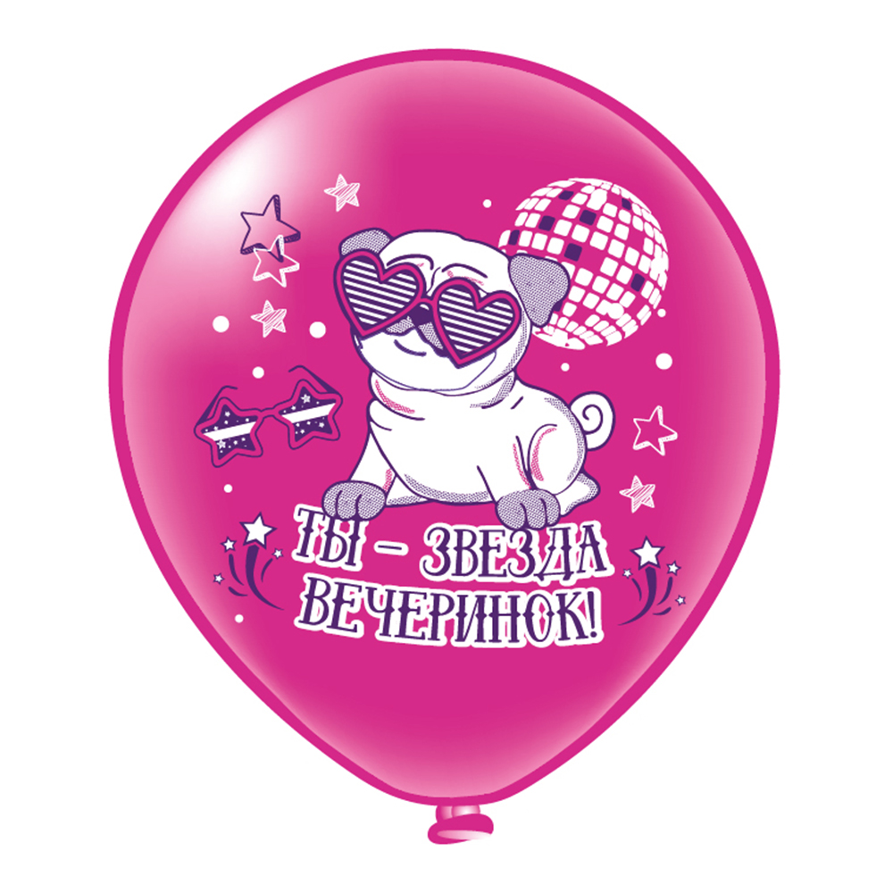 картинка Шарик воздушный ч42811 С днем рождения! Собачки, в ассортименте 1 шт 