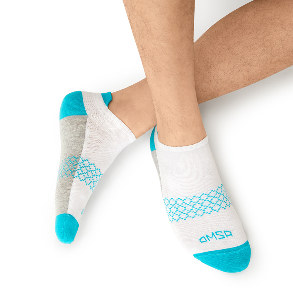 Носки мужские Omsa ACTIVE 107 укороченные с фальшпяткой, размер 36-38, bianco (белый)