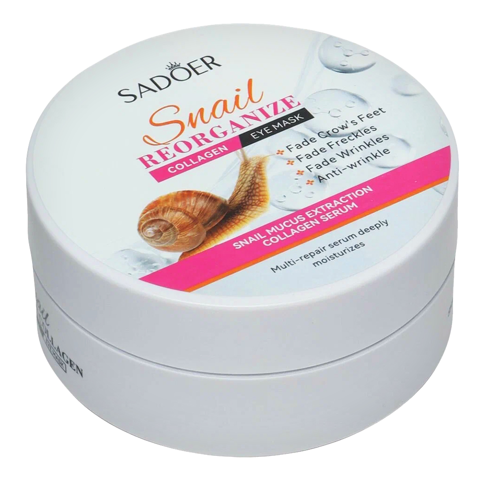 Патчи для глаз Sadoer гидрогелевые с муцином улитки и коллагеном, 60 шт