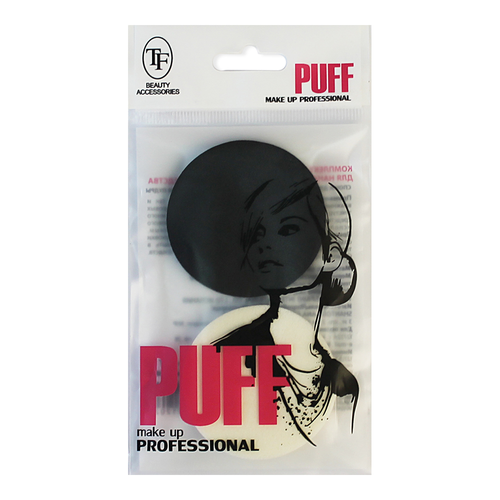 картинка Спонж для макияжа Triumf CTT53 для нанесения пудры и тонального средства, круглый, 2 шт 