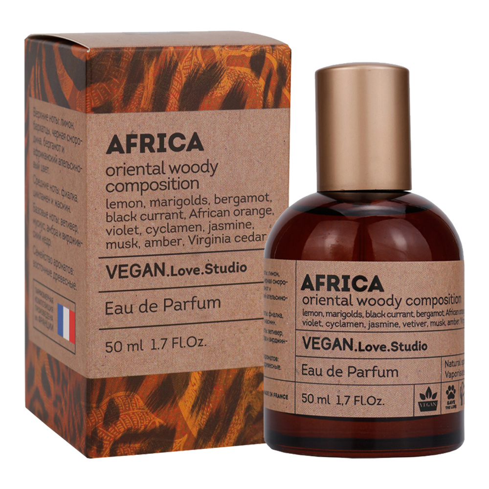 Туалетная вода Vegan Love Studio Africa, аромат восточный,древесный, женская, 50 мл