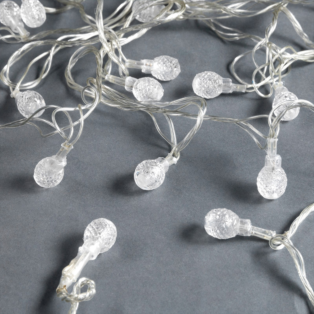 Новогодняя Гирлянда 671582 Фонарики,светодиодная,свечение мульти,мигание, нить прозрачная, 5 м, 20 лампочек