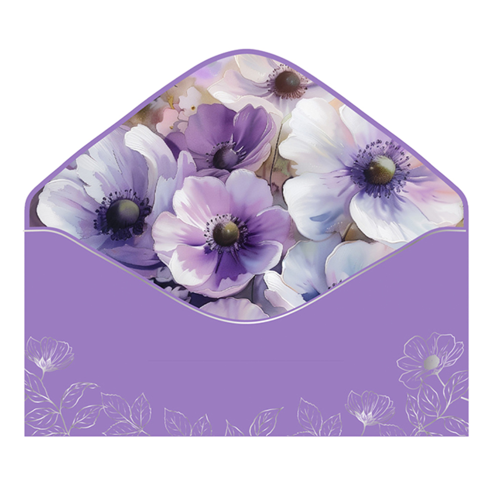 Конверт для денег ч54024к С Днем рождения, цвет: фиолетовый