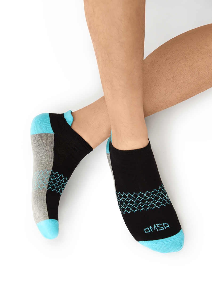 Носки мужские Omsa ACTIVE 107 укороченные с фальшпяткой, размер 39-41, Nero