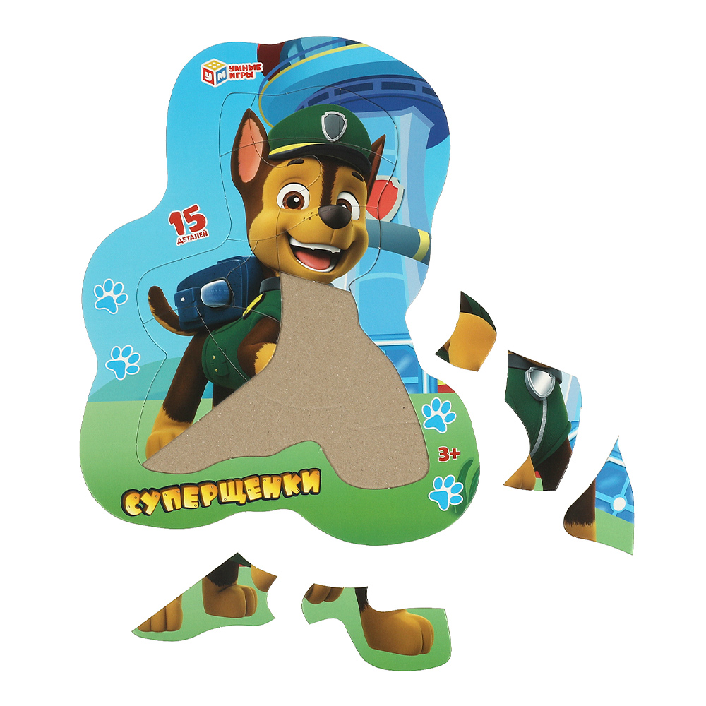 картинка Пазл Умные игры 8140 Суперщенки, фигурный в рамке, 15 элементов 