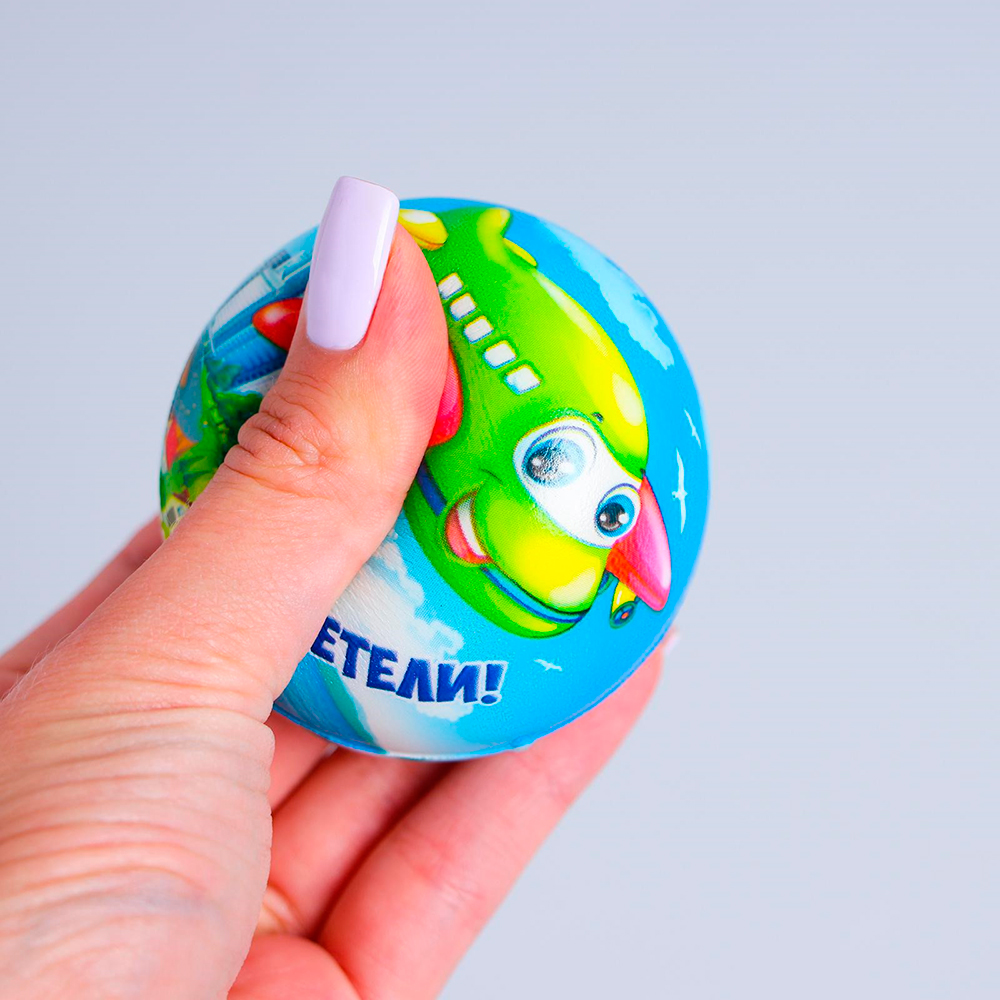 картинка Мяч 1004441 Самолёт, мягкий, 63 мм, микс 