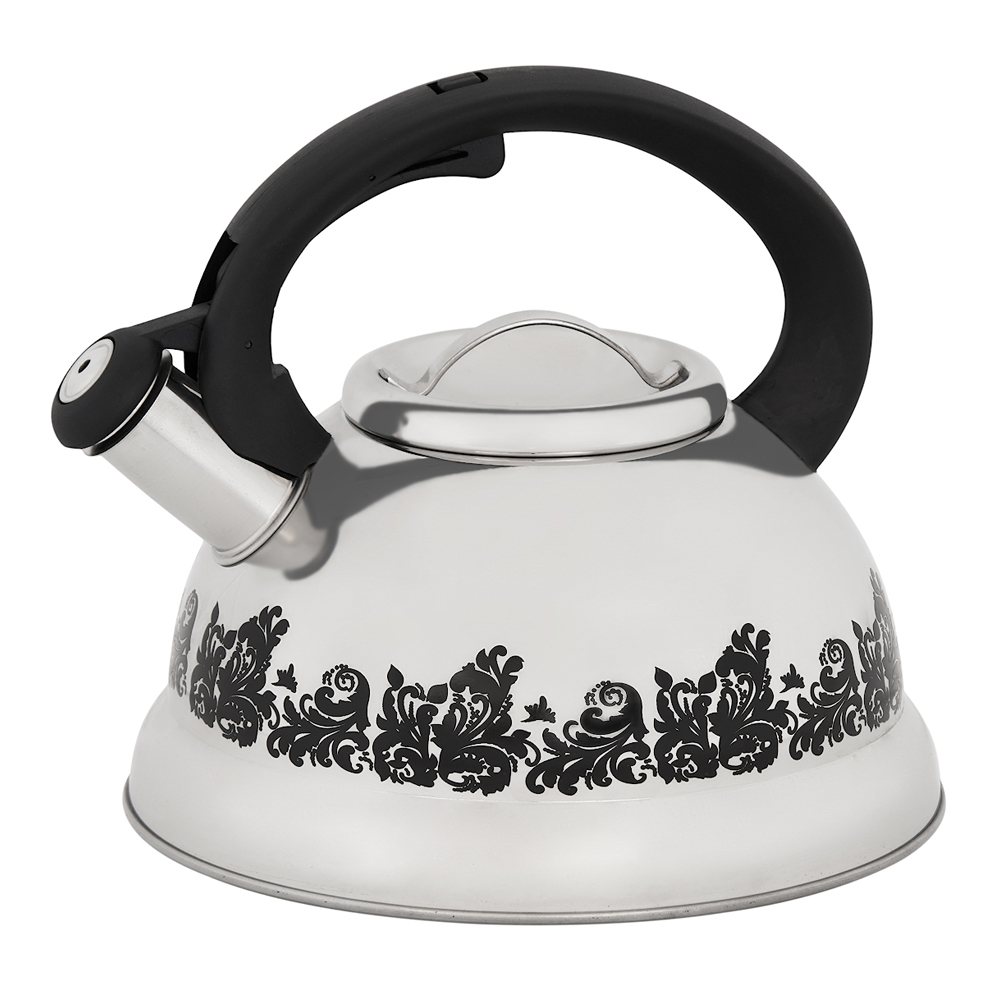 Чайник КТ-109 со свистком, с декором меняет цвет, нержавеюшая сталь, 3 л