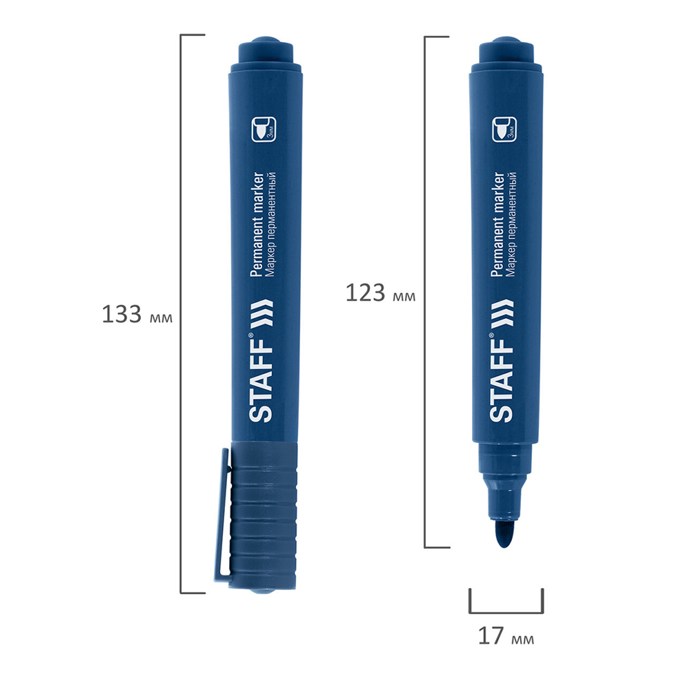 Маркер перманентный Staff, синий